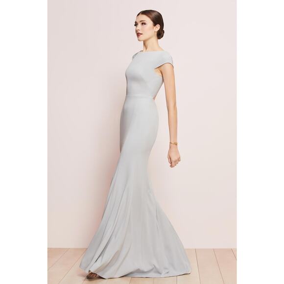 WATTERS Bridesmaid Formal Wedding Black Open Back Parker Maxi Gown Size 12 - Picture 1 of 13